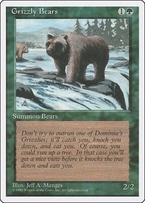 Grizzly Bears card from Fourth Edition