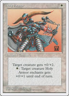 Holy Armor card from Fourth Edition
