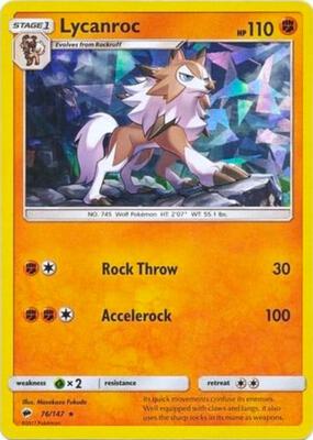 Lycanroc - 76/147 (Cracked Ice Holo) card from Deck Exclusives