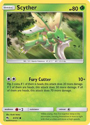Scyther card from SM - Lost Thunder