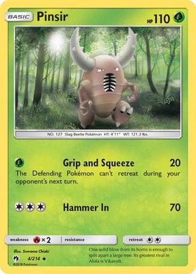 Pinsir card from SM - Lost Thunder
