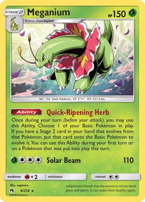 Meganium card from SM - Lost Thunder