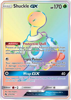 Shuckle GX (Secret) card from SM - Lost Thunder