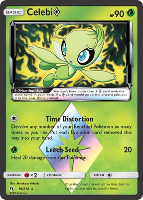Celebi Prism Star card from SM - Lost Thunder