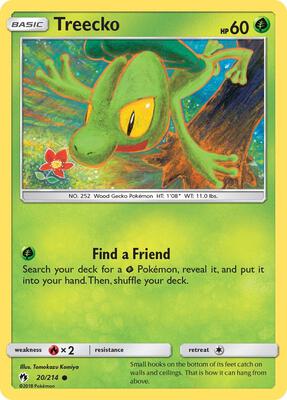 Treecko card from SM - Lost Thunder