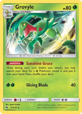 Grovyle card from SM - Lost Thunder
