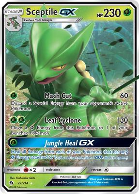 Sceptile GX card from SM - Lost Thunder