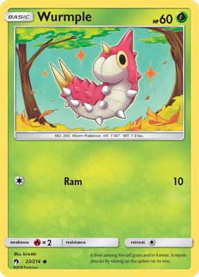 Wurmple (23) card from SM - Lost Thunder