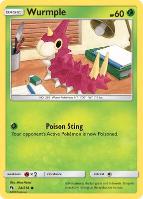 Wurmple (24) card from SM - Lost Thunder
