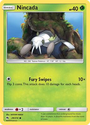 Nincada card from SM - Lost Thunder