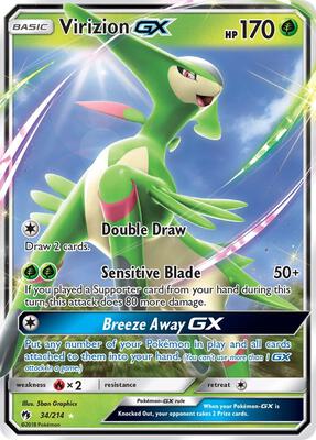 Virizion GX card from SM - Lost Thunder
