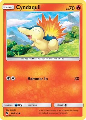 Cyndaquil (40) card from SM - Lost Thunder