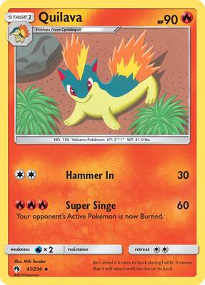 Quilava card from SM - Lost Thunder