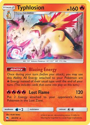 Typhlosion card from SM - Lost Thunder