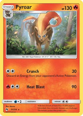 Pyroar card from SM - Lost Thunder
