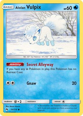 Alolan Vulpix card from SM - Lost Thunder