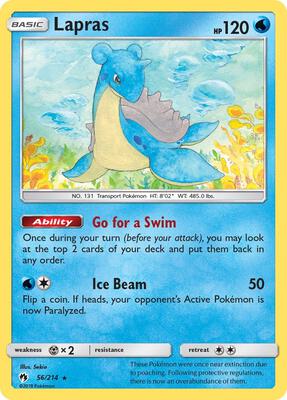 Lapras card from SM - Lost Thunder