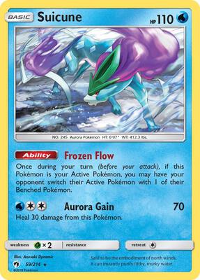 Suicune card from SM - Lost Thunder