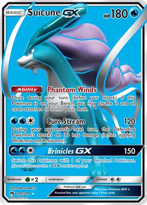 Suicune GX (Full Art) card from SM - Lost Thunder