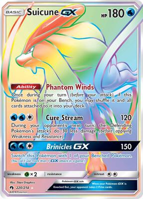 Suicune GX (Secret) card from SM - Lost Thunder