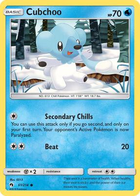 Cubchoo card from SM - Lost Thunder