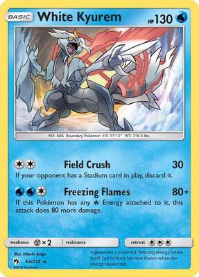 White Kyurem card from SM - Lost Thunder