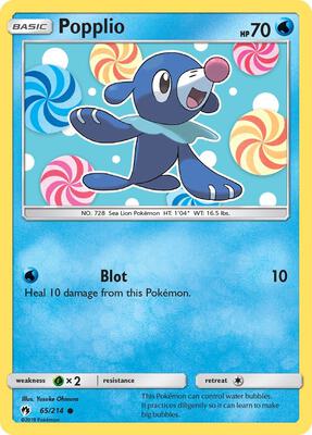 Popplio (65) card from SM - Lost Thunder