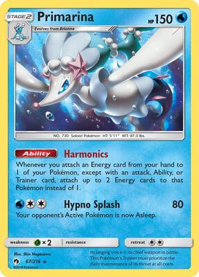 Primarina card from SM - Lost Thunder
