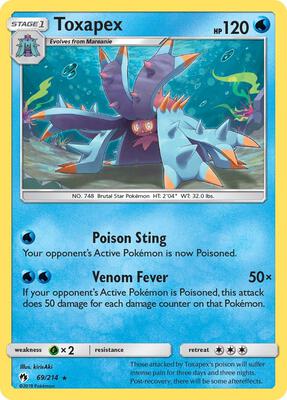 Toxapex card from SM - Lost Thunder
