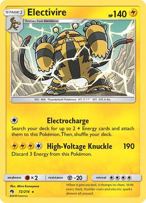 Electivire card from SM - Lost Thunder