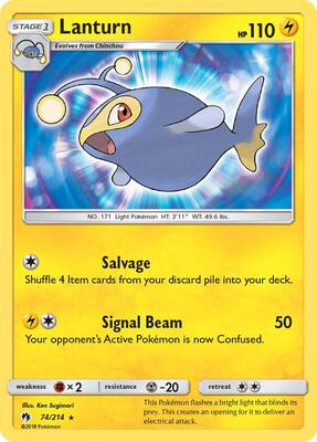 Lanturn card from SM - Lost Thunder