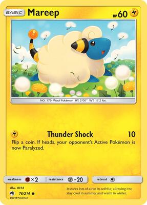 Mareep (76) card from SM - Lost Thunder