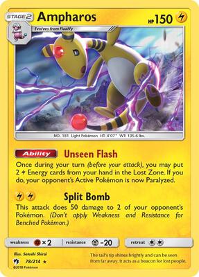 Ampharos card from SM - Lost Thunder