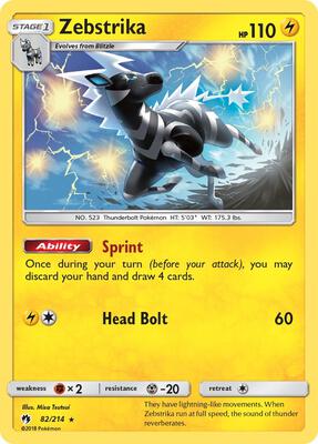 Zebstrika card from SM - Lost Thunder