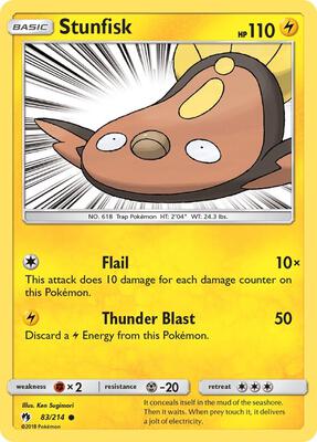 Stunfisk card from SM - Lost Thunder