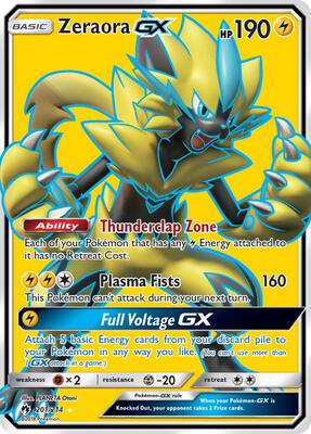 Zeraora GX (Full Art) card from SM - Lost Thunder