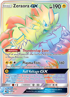 Zeraora GX (Secret) card from SM - Lost Thunder