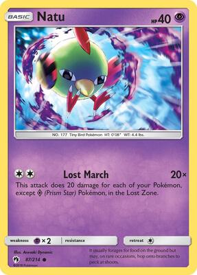 Natu card from SM - Lost Thunder