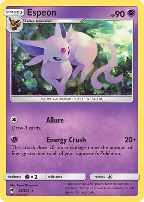 Espeon card from SM - Lost Thunder
