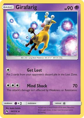 Girafarig card from SM - Lost Thunder