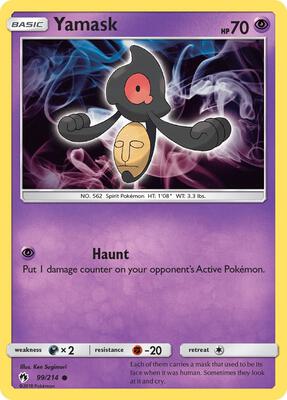 Yamask card from SM - Lost Thunder
