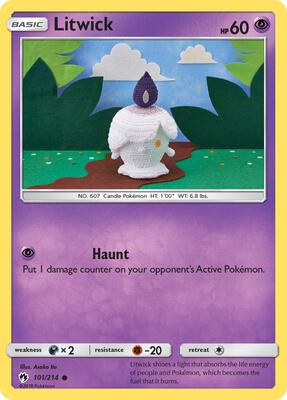 Litwick card from SM - Lost Thunder