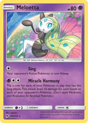 Meloetta card from SM - Lost Thunder