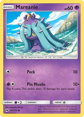 Mareanie (105) card from SM - Lost Thunder