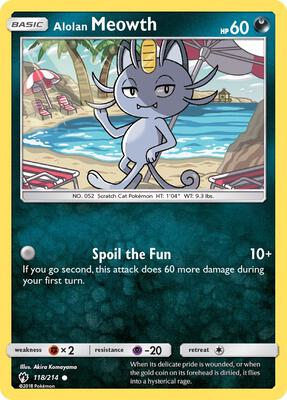 Alolan Meowth card from SM - Lost Thunder