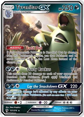 Tyranitar GX card from SM - Lost Thunder