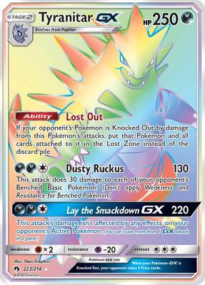 Tyranitar GX (Secret) card from SM - Lost Thunder
