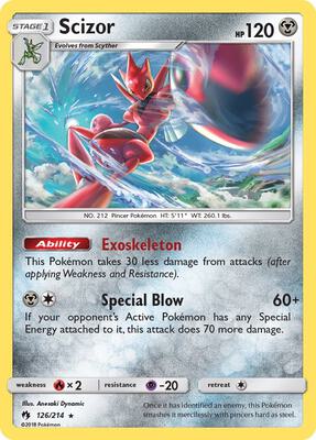 Scizor card from SM - Lost Thunder