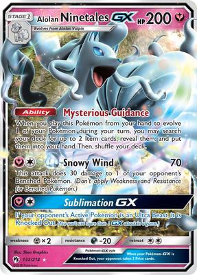 Alolan Ninetales GX card from SM - Lost Thunder