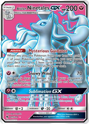 Alolan Ninetales GX (Full Art) card from SM - Lost Thunder